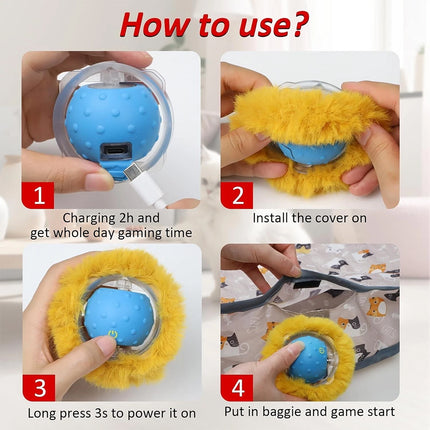 Smart Cat Toys Interactive Chirping Hide and Seek Cat Catching Game Ball
