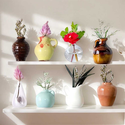 3D Flower Vase Refrigerator Magnets (Vase Only, No Flowers), 8-Piece Set, Home Decor Accessories