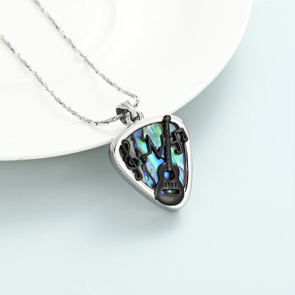 3PCS Abalone Shell Guitar Pick Ashes Urn Necklace - Music-Themed Memorial Pendant