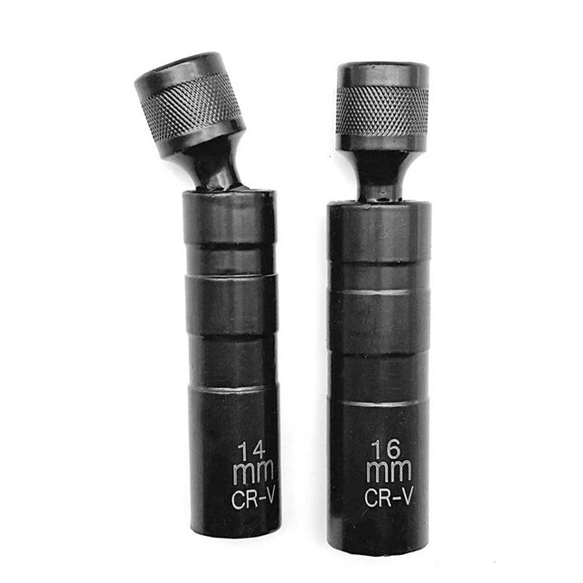 2X Magnetic Thin-Wall Swivel Spark Plug Socket, 12-Point Drive, 14mm & 16mm Sizes