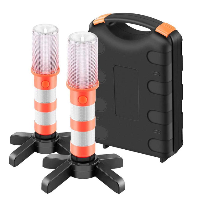 2PCS LED Car Emergency Roadside Warning Flash Strobe Lights Safety Beacon Flares