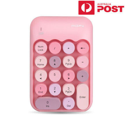 18 Keys Portable Wireless Numeric Keypad, Retro Round Keycap Number Pad