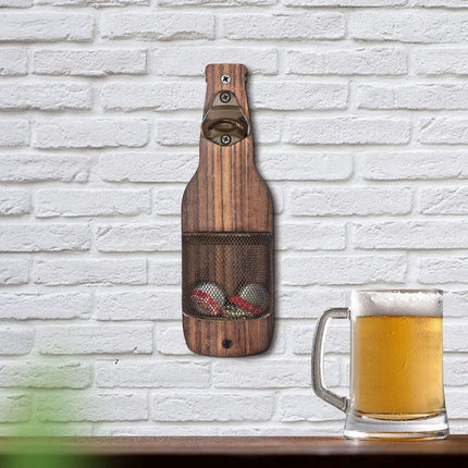 Wall Mounted Beer Bottle Opener with Cap Catcher Bar Kitchen Accessory