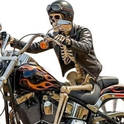2D Flat Motorcycle Wind Spinner Rotating Wheel Garden Stake Decor