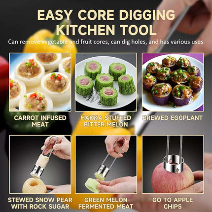 304 Stainlesss Steel Core Remover Fruit Apple Pear Corer Easy Twist Kitchen Tool