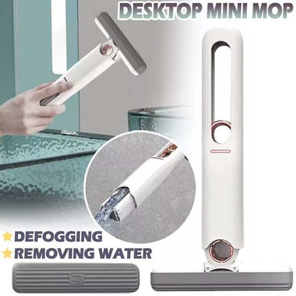 Mini Mop Wash Hand Free Squeeze Mop Desktop Glass Cleaning Sponge Mop Portable