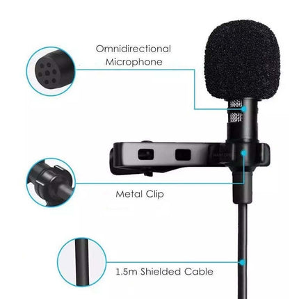 Type C Pro Lavalier Lapel Mini Stereo Microphone Clip Condenser Mic For Samsung