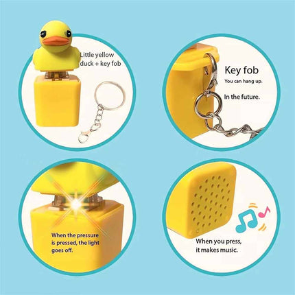 Duckys Quacking Fidgety Toys Ducky Hat Keychains Stress Relievers Squeaking