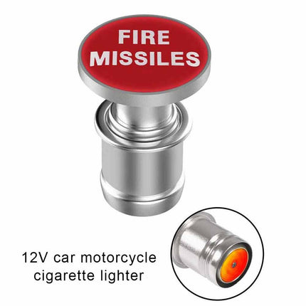 Universal Red Fire Missile Button Car Cigarette Lighter Cover 12V Accessories