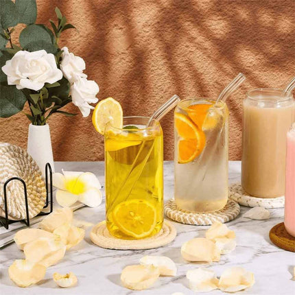 8Pcs Non-Woven Drink Coaster Set, Non-Slip Heat Resistant Cup Mats with Decorative Iron Frame