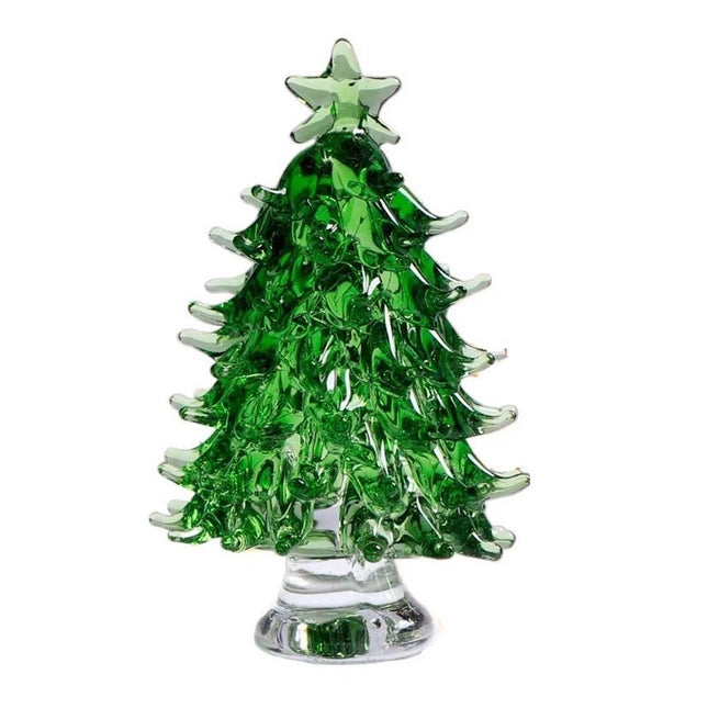 Cute Crystal Tree Figurine , Christmas Miniature Tree Home Decor with Protective Cover