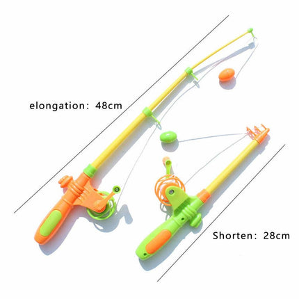 7PCS Rod Fish Set Fishing Toy Kids Bath Time Game Model Magnetic Baby Pole