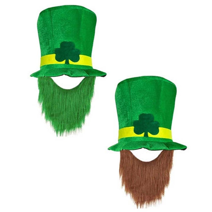 Adult Children's day St. Patricks Day Hat with Beard Leprechaun Caps Holiday Party