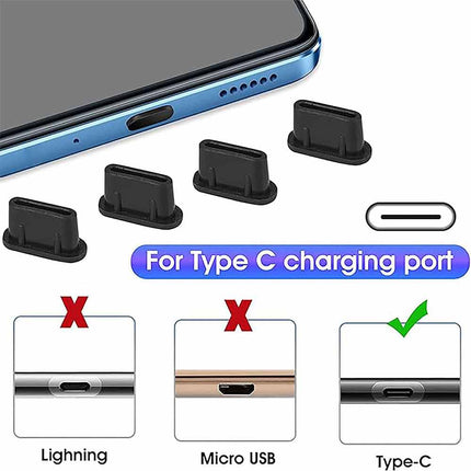 4PCS Type-C Dust Plug Silicone Phone USB C Charging Port Protector Charger Cover