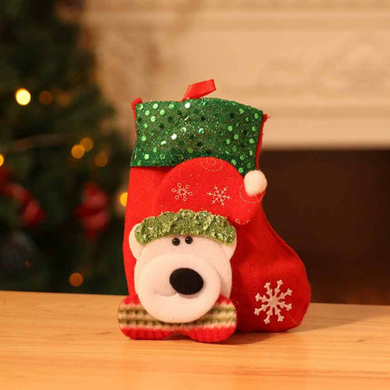 2026 Santa Christmas Tree Hanging Candy Gift Bags, 4 Pack Xmas Tree Ornament Decorations