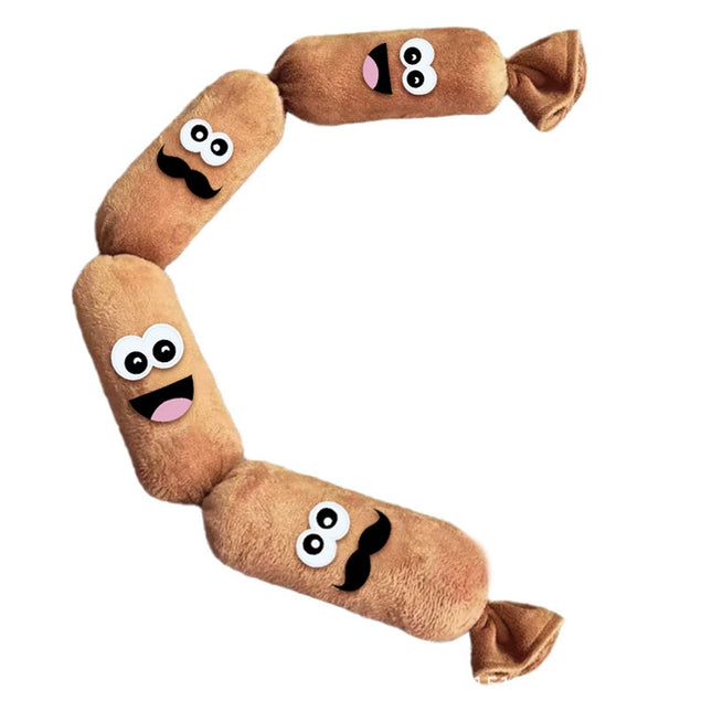 Cute Plush Sausage Squeaky Dog Toy, Bite Resistant Pet Chew Sound Toy