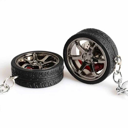 Chain Brake Discs Key Ring Simulation Tire Car Wheel Keychain RIM Wheel Keyring