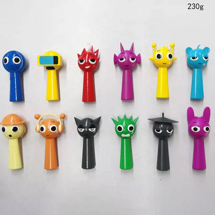 12x Sprunki Toy Simon Oren Winda Sprunki Character Doll Cake Baking Model Figure Toy