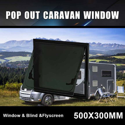 RV Caravan 500*300MM square Push Out Flat Window Locking Handle Strut Attachment