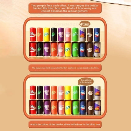 2 Player Duel Board Game, 20PCS Drink Matching Bottle Color Guess Educational Toy