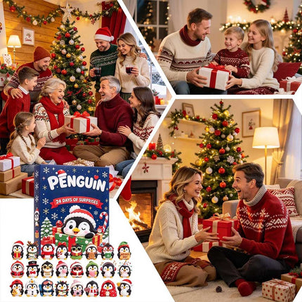 24 Day Christmas Advent Calendar 3D Penguin Animal Figures Xmas Countdown Decor