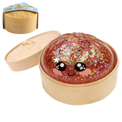 2 Pack Steamed Bun Shaped Slow-Rise Foam Squeeze Toys, Cute Facial Pattern Stress Relief Sensory Hand Play Toy