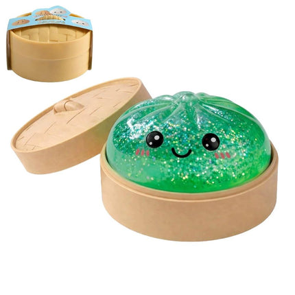 2 Pack Steamed Bun Shaped Slow-Rise Foam Squeeze Toys, Cute Facial Pattern Stress Relief Sensory Hand Play Toy