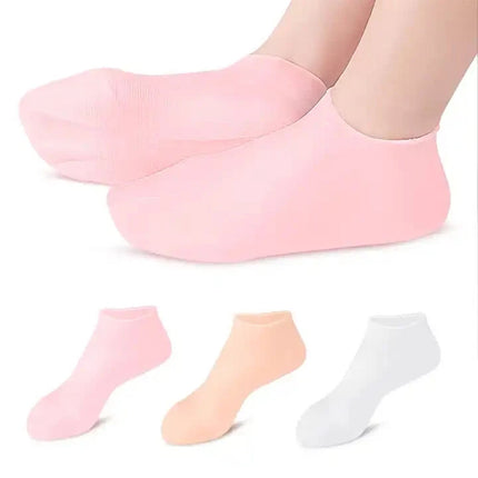 2Pairs Silicone Foot Care Socks Moisturizing Gel Socks Elastic Cracked Skin Care