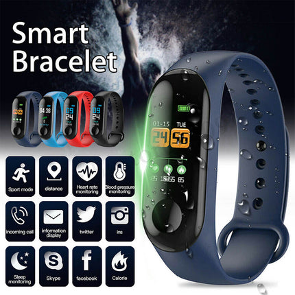 Bluetooth Smart Bracelet Fitbit Style Heart Rate Monitor Watch Pedometer Tracker