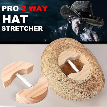 Hat Stretcher Adjustable Wooden Hat Extender for Fitted Hats Size 7.5" to 9.8"