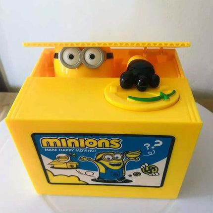 Minion piggy bank automatic money coin steal electronic box plastic doll Gift