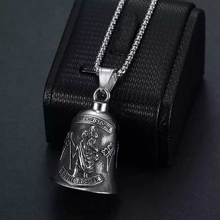 St. Christopher Guardian Bell Motorcycle Lucky Bell Stainless Steel Ride Bells No Chains