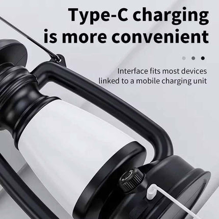 Solar & USB Rechargeable LED Camping Lantern, Outdoor Portable Light for Tent Hiking Camping