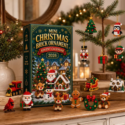 24 Day Xmas Advent Calendar | 24 Pre-Assembled Brick Ornaments Blind Box