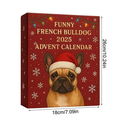 2D French Bulldog 2025 Advent Calendar: Christmas 24 Days Countdown Calendar