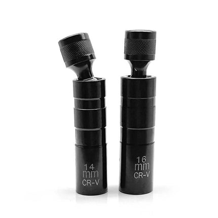 2X Magnetic Thin-Wall Swivel Spark Plug Socket, 12-Point Drive, 14mm & 16mm Sizes