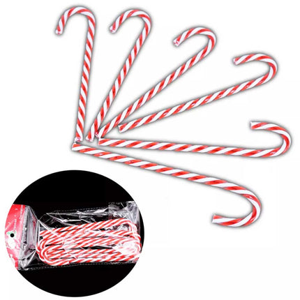 6Pcs/Set Plastic Candy Cane Christmas Hanging Decoration Xmas Tree Ornament