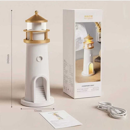 3 in 1 Lighthouse Moon Projector Lamp, Bluetooth Speaker, White Noise Ocean Sound Night Light