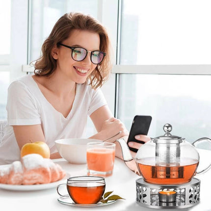 Teapot Base Round Candle Heater Stainless Steel Tea Coffee Milk Warmer Home