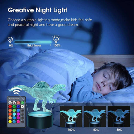 Gift for Boys Girls, 3D LED dinosaur Night Light Kids