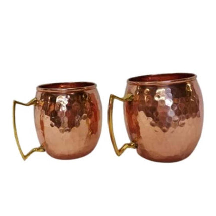 2 Pcs 60ml Handcrafted Copper Plated Moscow Mule Mug with Brass Handle
