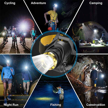 Super Bright LED Headlamp USB Rechargeable Headlight Head Torch Lamp Flashlight