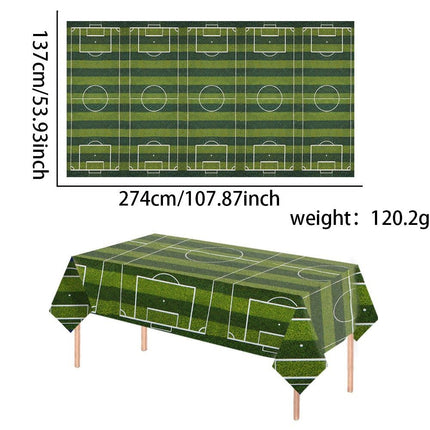 2 Pack Football Themed PE Tablecloth, Disposable Waterproof Table Cover for Sports Party Decoration