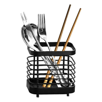 Stainless Steel Utensil Caddy, Kitchen Sink Organizer with Drainage, Cutlery Holder Drainer Stand