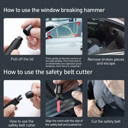 Baseus Car Safety Hammer Emergency Glass Breaker Window Belt Cutter Escape Tool