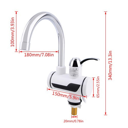 360° Rotating Electric Instant Hot Water Faucet Tap, LED Display Kitchen Water Heater