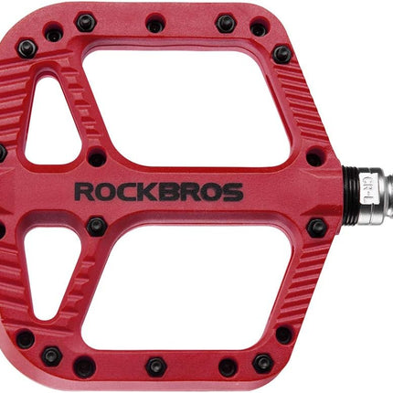 ROCKBROS Bike Pedals Nylon Composite Bearing 9/16" MTB Wide Flat Platform