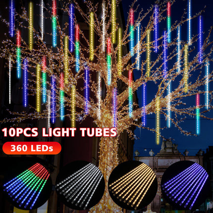 10PCS SET 50CM Meteor Shower Light Star Falling Rain Drop LED String Lamp Decor