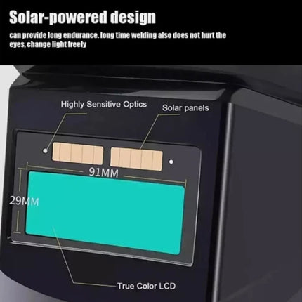 Auto Darkening Welding Mask Helmet – Solar-Powered for ARC, TIG, MIG & Grinding