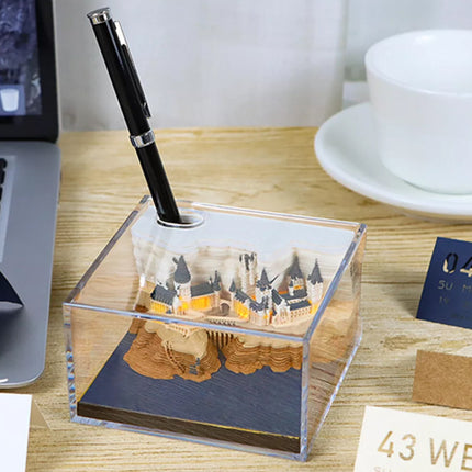2025 3D Calendar with LED Light Paper Carving Art Memo Pad Notepad Novelty Gift